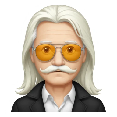 long white hair and  mustached man in sunglasses sticker