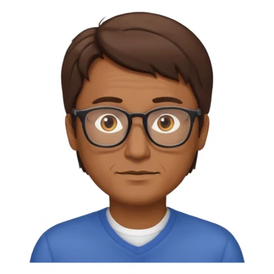 homme brun age moyen brun lunettes sticker