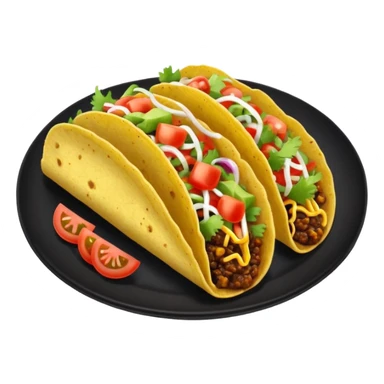 Taco on a black plate,nice  sticker