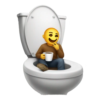Sitting on the toilet with cigarette and coffee in hand sticker