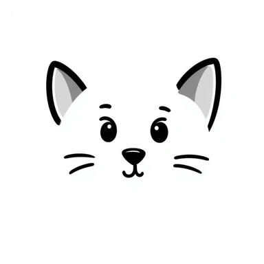 simple sketch of a cat face sticker