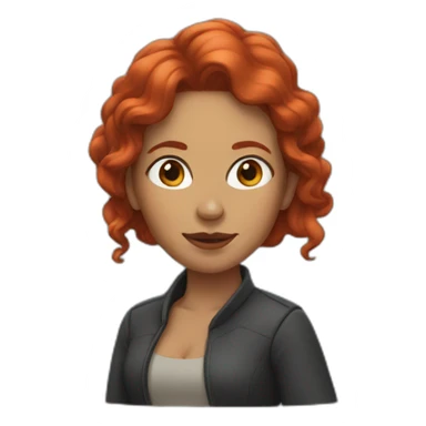 womam with redhair sticker