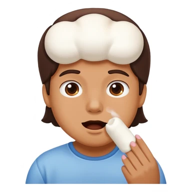 Marshmallow in mouth sticker