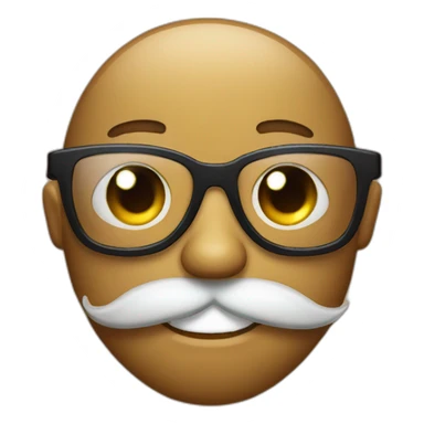 emoji sticking out its tongue with beard, glasses and headband sticker