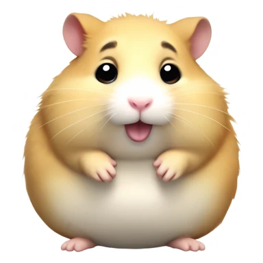 Fat hamster stuffing food in his mouth sticker