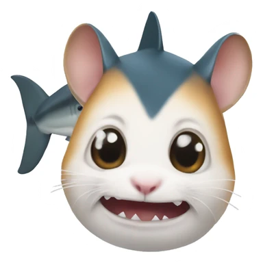Hamster with shark sticker