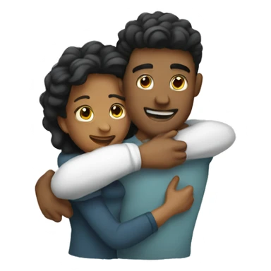 Hugging male and female sticker