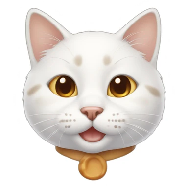 White cat with caramel spots smiling sticker
