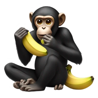 Monkey eating a black banana  sticker