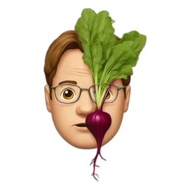 dwight schrute head in a beet sticker