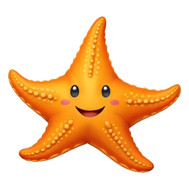 An orange starfish with a happy face smiles as it gently moves along the ocean floor sticker