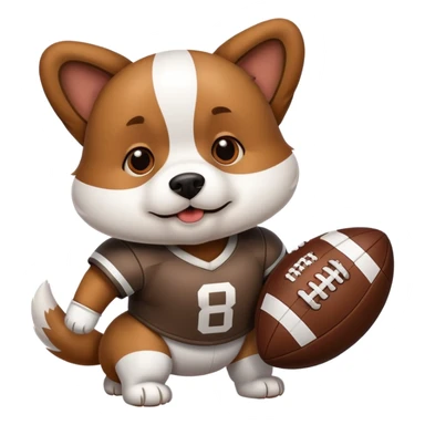 Dog in football pads sticker
