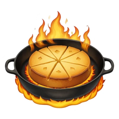skillet with cornbread on fire sticker