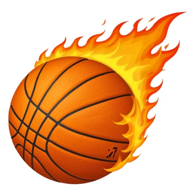 Una pelota de basket botando fuego  sticker