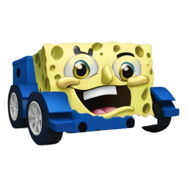 Spongebob wide-body dark blue Cardstock Papercraft fr-s racecar sticker