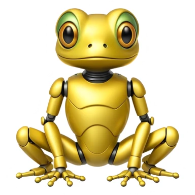 robot yellow frog sticker