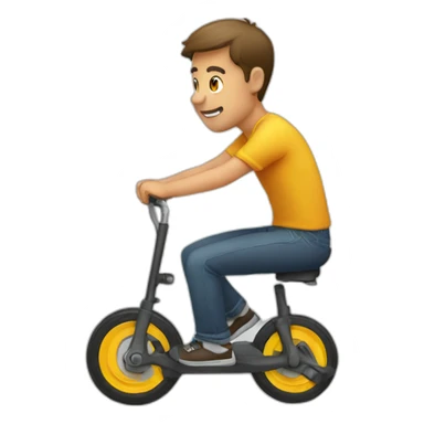 Standing Guy ridding a mono wheel sticker