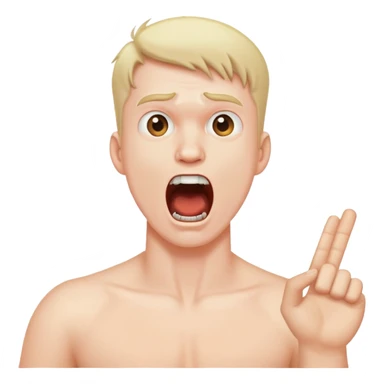 Hand around a guys neck yelling  sticker