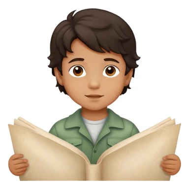 smiled Toddler boy with wavy dark hair and brown eyes with a parchement on spring time sticker