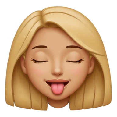 girl naked with eye close andtongue sticker