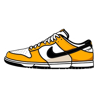 Nike Dunk Low Curry, beige and brown tones with tan accents, basketball sneaker sticker