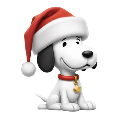 Snoopy wearing and Christmas hat  sticker