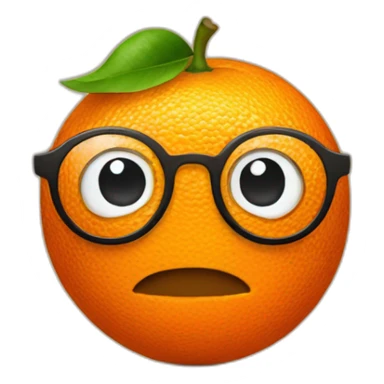 Orange with nerd glasses sticker