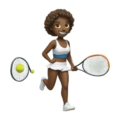 make a tennis player playing on a beach  sticker