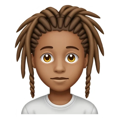 Creat an apple style emoji of a african american teen with hightop dreads sticker