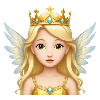 Beautiful fairy queen with angel wings and golden tiara sticker