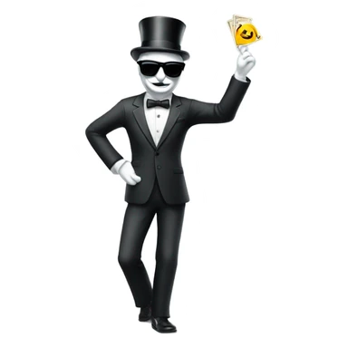 monopoly man celebrating in sunglasses, full body sticker