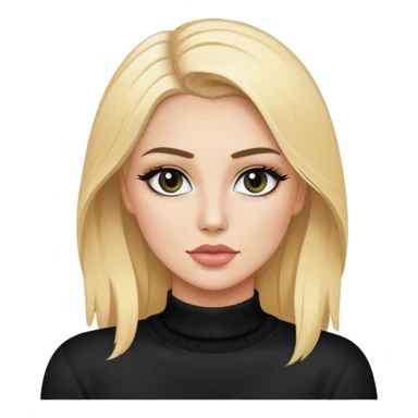 portrait of blonde makeup artist, luxury, black sweater sticker