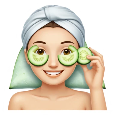 Smiley relaxing wearing cucumber sticker