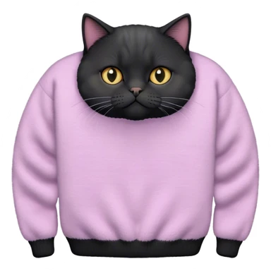 Black British cat with pastel sweater sticker