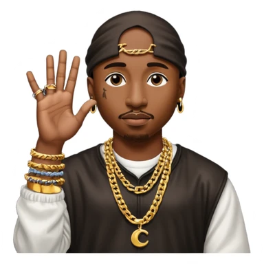 Tupac qui lève la main  sticker