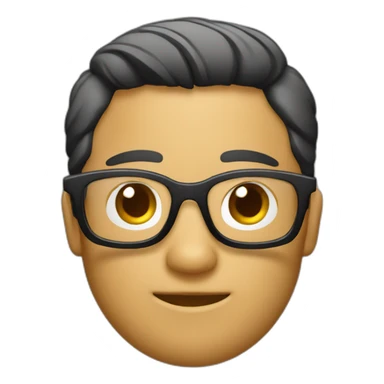 Chico con gafas negras y audífonos blancos sticker