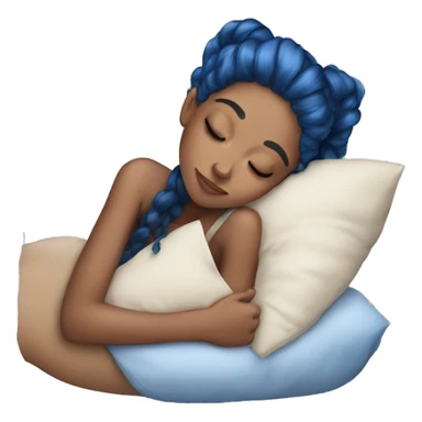 Ariana sleeping with blue curly ponytail sticker