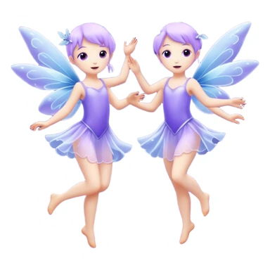 little purple fairies are dancing in the sky sticker