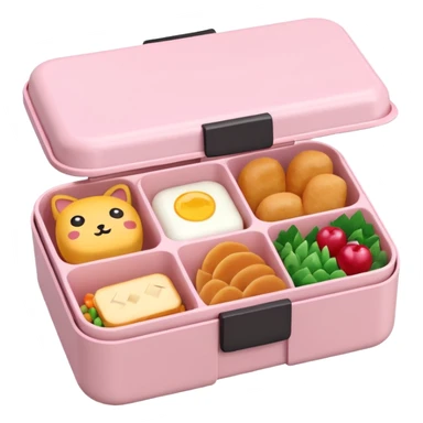 Light pink bento box open sticker