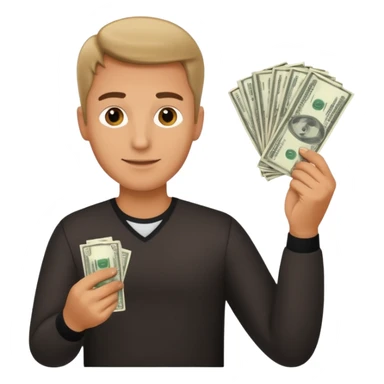 rich guy with money in hand sticker