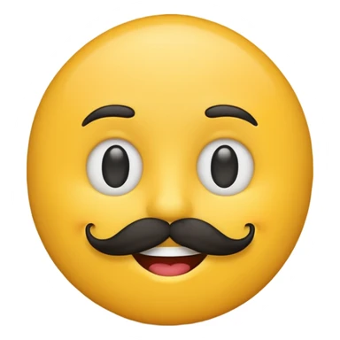 Smile emoji with mustache  sticker