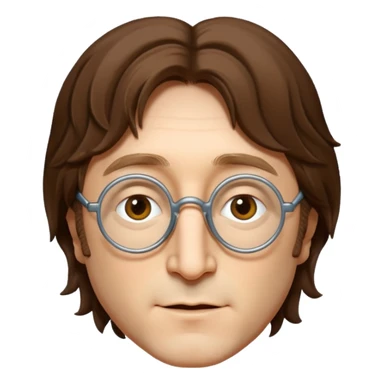 John Lennon without glasses, neutral background, no text sticker