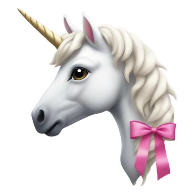 white unicorn with pink ribbon  sticker
