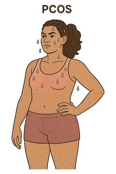 dONNA CON PCOS CON SUDORAZIONE E PELI OVUNQUE sticker