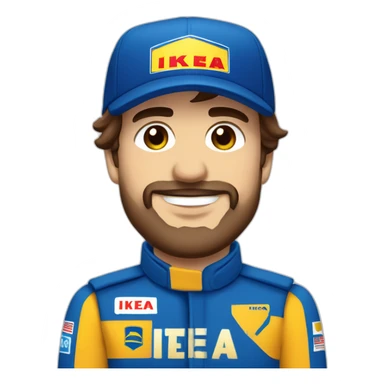 Fernando Alonso con uniforme de la tienda IKEA sticker