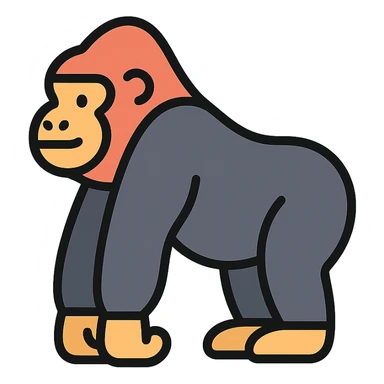 color outline icon of a gorilla sticker