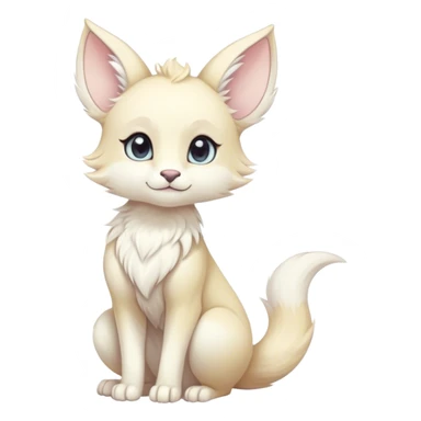 Kawaii bright fantasy ethereal anthro fursona animal with a tufted tail and round ears sticker