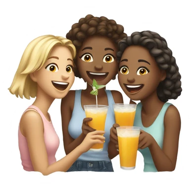 Group of girls drinking  sticker