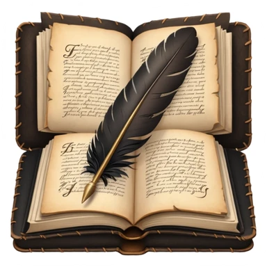 feather quill writing in a book sticker
