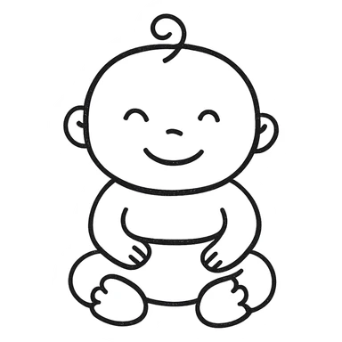 hand-drawn outlined icon of a baby sticker